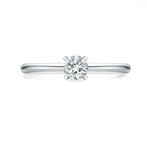 Klusterringar 0,3/0,5CT Classic Four Claw Lab Grown Diamond Women Simple 18K Gold Wedding Jewelry NGIC/NGTC Certifikat