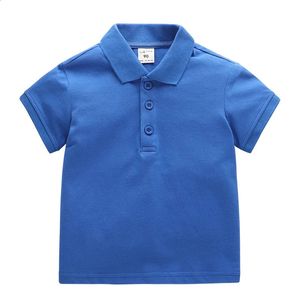 Jungen mehrfarbige Sommer -Polo -Shirts Baumwolljungen Kleidung Kurzarm Tops Kinder Polo -Hemd Blau weiße Jungen Kleidung 240326