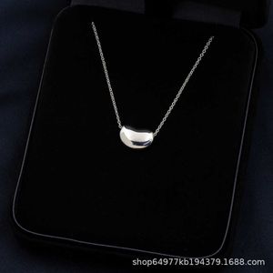 Designer Brand High Version TIFFAYS 925 Sterling Silver Acacia Bean Necklace CollarBone Chain Simple Temperament Cold and Versatil Instagram