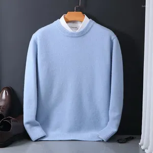 Męskie swetry kaszmirowe sweter O Neck Pullovery luźne duże m-5xl dzianinowa koszula