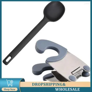 Spoons Rubber Clamp Efficient Mixing Dish Holder Cozy Kitchen Utensils Spoon Easy To Operate Hook Up Safe Cooking Accessories Bracket