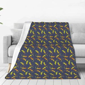 Blankets Lizards Gecko Party Soft Fleece Throw Blanket Warm And Cozy For All Seasons Comfy Microfiber Couch Sofa Bed 40"x30"