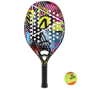 BT795 Beach Tennis Racket Full Carbon Fiber Tennis Beach Racquet with Beach Tennis Balls 240323