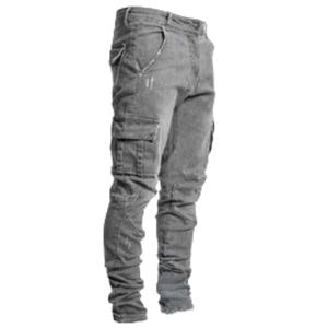 Fashion stacked denim jeans men Skinny Men Pocket Pencil Pants Jeans male Denim Ropa Hombre Casual hip hop pants 6F1G 1SWU