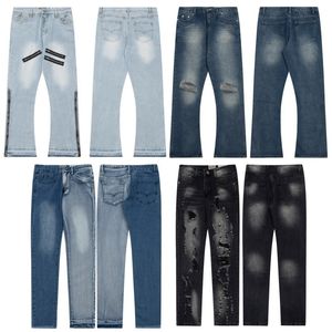 Jean Designer Purple Men Gallary Jeans Dept Womens Denim Pants Clothes Mens Jeans Designer Splicing Ripped Denim Pants Hip Hop Loose Trousers Dept Clothing