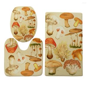 Tappetini da bagno hx hx fungo cover set science di funghi funghi flanella flanella a forma di moquette goccia