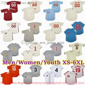 Custom XS-6XL Film Throwback Baseball Trikot 14 Pete Rose 15 Richie Allen Pete Rose Curt Schilling Roy Halladay Mike Schmidt Garry Maddox Greg Luzinski Trikots