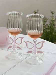 Weingläser Ins Koreanische Art kreativer handgefertigter Schmetterling dekoratives Glas Buntes Flügel Champagner Home Moderne schöne Dessert Tasse