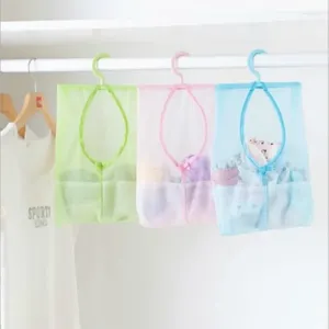 Aufbewahrungstaschen nützliche Küchenbad hängende Wäscheklammer Mesh Bag Organizer mit Haken für Bad Schwimmkinder Spielzeugkörbe