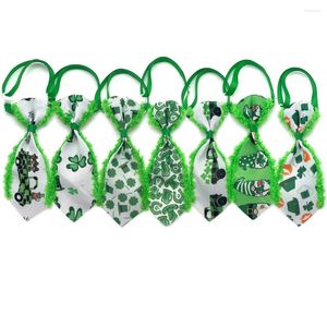 Dog Apparel 50/100pcs ST Patrick's Day Pet Bowties Clover Pattern Cat Grooming Accessories Puppy Adjustable Collar Bow Ties Supplies