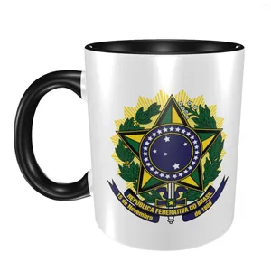 Kupalar Brezilya Brazil Arması Brezilya Amblemi Modern Seramik Kahve Yüksek Kalite Yaratıcı Kupa Arkadaşları Doğum Günü Hediyesi