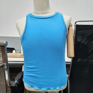 Canotte maschili tops solido o collo senza maniche giut casual estate streetwear per materiale in poliestere blu fitness uomini