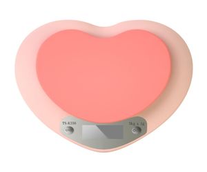 Mini escalas digitais eletrônicas de coração rosa escala de cozinha escala de pesagem precisa de pesagem 2000g01g6742662