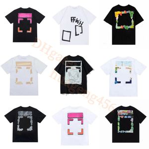 Tanda bianca di alta qualità Off White Summer Cotton Fashing Cash with Brand Letter Printing Intersect Graphic Tee Shirts