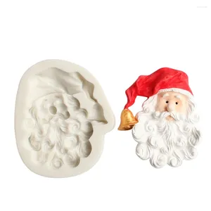 Moldes de cozimento 1PC Papai Noel Moldes de silicone de Natal Bolo de chocolate FONDANT MOLD SUGARCRATING FERRAMENTES DO FERRAMENTAS