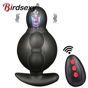 Huge Iatable Anal Expansion Beads Dildo Vibrating Butt Plug Sex Toys Wireless Remote Control Male Prostate Massager Vibrator