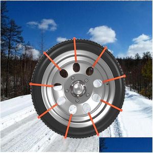 Andra byggnadsförsörjningar 10 datorer Emergency Anti-Scid Mud Snow Survival Traction Mti-Function Tire Security Chains For Car Winter Driving Dhhoz