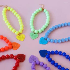 Collari per cani Candy Candy Color Collar Cat Pearl Necklace Colorful Love Accessori Bow Ties per i cani