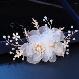 Saç klipsleri kristal çiçek yaprağı klipsli saç tokası kafa bandı kadınlar için gelin partisi düğün gelin aksesuarları mücevher pimi hediye