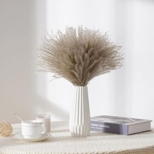 Dekoracyjne kwiaty 50pcs naturalny trzcina pampas trawa boho wystrój do wazonu puszysty pompas suszony kwiat