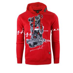 Ekran Görüntüsü Erkekler Kentsel Premium Yün - Animasyonlu Çizgi Film Karakter Nakış Yaması Jel Baskı Hoodie Sweatshirt