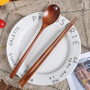 Spoons High Quality Natural Wood Spoon Fork Bamboo Kitchen Cooking Dining Soup Tea Honey Coffee Utensil Wooden