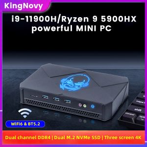 Pads Topton Gaming Mini PC I9 11900H AMD Ryzen 9 5900HX Windows 11 Mini Gamer Desktop Dual DDR4 NVME SSD 3x4K komputer UHD HTPC WiFi6
