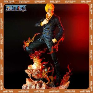 Action Toy Figures 27cm ONE piece Sanji Gk Anime Figures Sanji Luminous Figure Statue Pvc Figurine Model Doll Ornament Collection Room Toys Gifts L240402