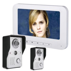 Intercom Mountainone da 7 pollici LCD Porta del video Telfell Kit Intercom 2Camera 1 Monitor Night Vision con Ircut HD 700Tvl Camera