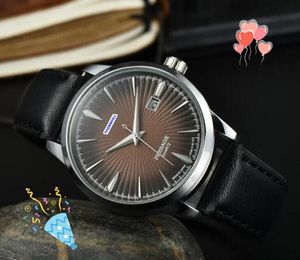 Mens Day Date Quartz Watches 40 -миллиметровый серебряный корпус из нержавеющей стали Кожаный ремешок высшего качества наручные часы Set Auger Racing Factory Time Change Bracelet Watch Dize