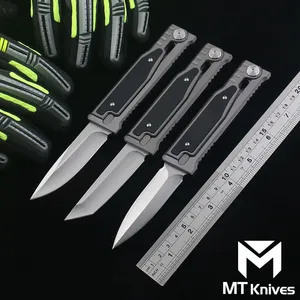 MT Yeni Küçük Bıçak D2 Blade 6061-T6 Alüminyum Alaşım Sap bıçağı Açık Kamp Taktikleri Bıçakları Hayatta Kalma EDC Araçları üretti