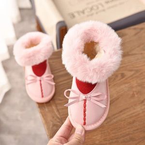 Boots Classic Turn-Over Baby Plush Children för spädbarns pojkar flickor 2024 Artificial päls Hög topp Keep Wart Toddler Kids Shoes