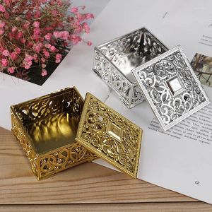 Enrole de presente Plástico Treasure Telinket Box Square Candy Chest Wedding Favor