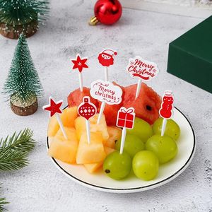 Форк мультфильм рождественский фруктовый знак японская домашняя творческая вилка милый детский набор пластик бенто