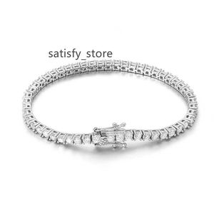 Hip Hop 3mm 4mm 5mm 925 Sterling Silver Moissanite Tennis Armband