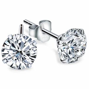 Yüzükler 30 PAIR GERÇEK 925 STERLING Gümüş Kristal Kulak Saplama Küpe Zirkon Clear Gem 2mm 3mm 4mm 5mm Shin Toptan Takı