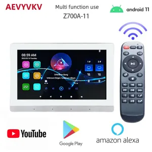 Amplificatore wifi nel muro amplificatore da 7 '' touchscreen bluetooth Android 11 pannello a parete 8x30w Sistema audio stereo di sfondo con controllo della zona