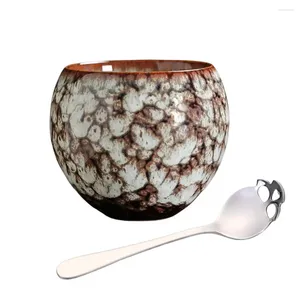 Tazze eleganti linee di tè cinese tazza di tè arrotondata set piccolo cucchiaino da tè delicato cucchiaio di caffè libero da bisfenolo a