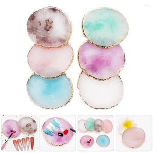 Candle Holders 6 Pcs Nail Display Pallet Nails Color Mixing Palette Gel Polish Tool Resin Tools Piece Palettes
