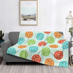 Blankets Citrus Fruit Pattern Throw Blanket Fleece Flannel For Home Office Couch Bed Sofa Car All Season