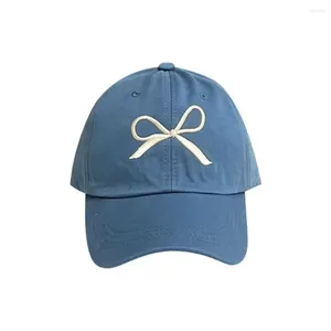 Ball Caps Embroidery Bow Baseball Cap Fashion Hat Cotton Bowknot Sunscreen Sun Peaked Sports