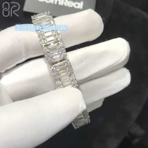 5mm 7 VVs Pulpareleta de tênis de moissanita Rock pesado Twinkle 925 Silver Link Chain For Urban Women Fine Jewelry