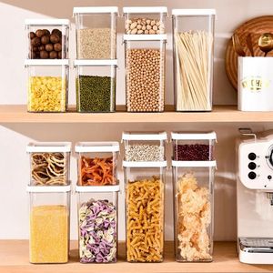 Butelki do przechowywania PET SALED Food Box Transpaid Cuboid Kitchen Organizer Jar