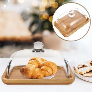 Dinnerware Sets Butter Dish Dessert Display Set Acacia Stand Household Tableware Wooden Storage Holder