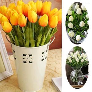 Decorative Flowers 10 PCS/Set Artificial Tulip Flower Decoration Real Touch Bouquet Fake For Wedding Home Garden Decor