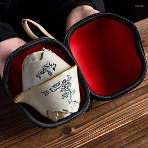 Teaware Conjunta Tea de viagem de estilo japonês Conjunto de chá portátil com estojos de estojo para casas de chá de chá ao ar livre Presente de chá de chá rápido