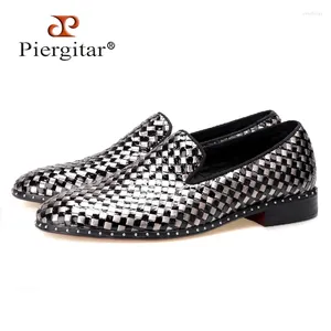 Casual Shoes 2024 Weaving Black And Brown Color Men Patent Leather Banquet Party Handmade Loafers Plus Size Male Dress Flats