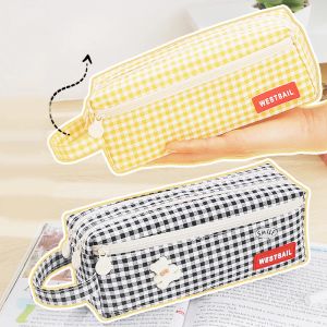 Case Portable Kawaii Pencil Case Ołówek torba płócienna podzielone pióro pudełko prezentowe Pencilase Cute Stationery for School Materia