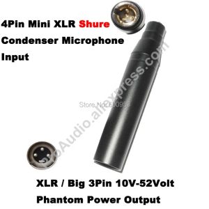 Mikrofone kostenloser Versand von hoher Qualität TA4F 4Pin Mini XLR bis 3Pin männlicher XLR für Shure -Kondensator -Mikrofon -Phantom -Leistung 48 -V -Adapter
