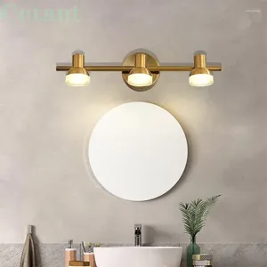 Vägglampor modern led lampa svart koppar spegel ljus för byrå badrum sovrum hem dekor 2/3/4head sconces belysning lyster